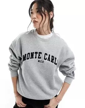 Свободный серый свитшот Cotton On с ретро-графикой Monte Carlo Cotton:On