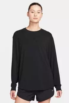 Свободный топ One dri fit с длинными рукавами Nike, черный