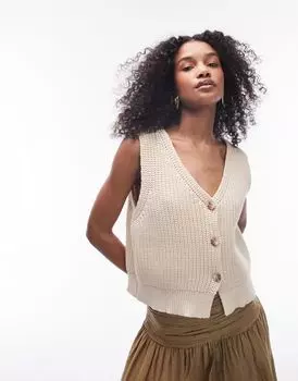 Свободный вязаный жилет свободного кроя Topshop