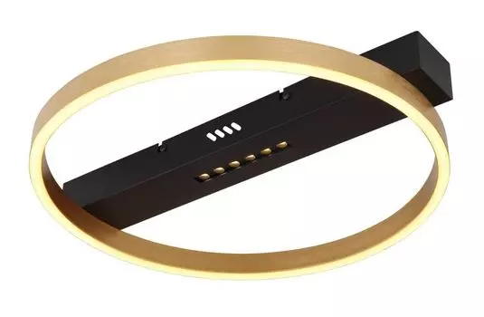 [T] Потолочный светильник Globo Lighting металл черный матовый, металл золотого цвета, пластик опал, несколько уровней с помощью настенного переключателя, ступенчатый переключатель, функция памяти, ДxШxВ: 430x400x69 мм, вкл. светодиод 24 Вт 230...