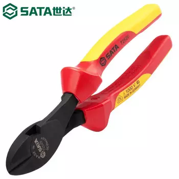 [T] SATA 72620 импортные изолированные диагональные плоскогубцы для высокого напряжения VDE1000V сверхпрочные диагональные плоскогубцы, устойчивые к давлению, диагональные плоскогубцы, плоскогубцы для электрика, кабельный резак, изолированный ин...