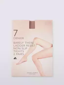 Тайтсы John Lewis 7 Denier Barely There Non Slip 2 шт, цвет caramel