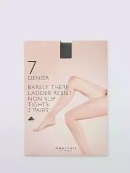 Тайтсы John Lewis 7 Denier Barely There Non Slip 2 шт, цвет nearly/black