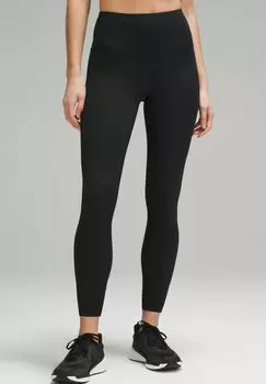 Тайтсы Wunder Train High-Rise Ribbed 64Cm lululemon, черный