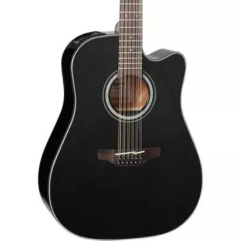 Takamine G Series GD30CE-12 Dreadnought 12-струнная акусто-электрическая гитара, черная