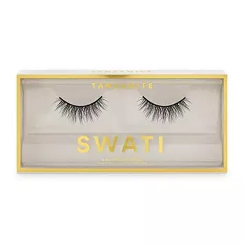 Танзанитовые средние закругленные ресницы из искусственной норки 3D - SWATI Cosmetics