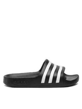 Шлепанцы детские Adidas в полоску, черно-белый