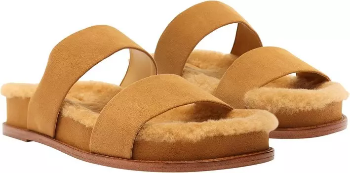 Тапочки Alexandre Birman Curly Shearling Slide, цвет Butterscotch