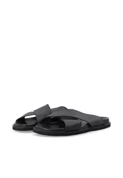Тапочки Bialeonardo Cross Slide Bianco, черные
