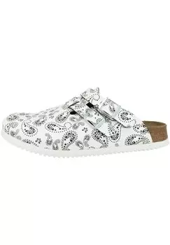 Тапочки Birkenstock, пейсли черно-белые