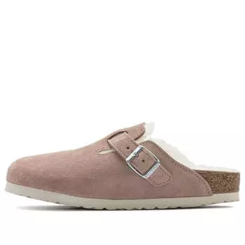 Тапочки boston shearling suede leather coated narrow fit 'pink clay' Birkenstock, розовый