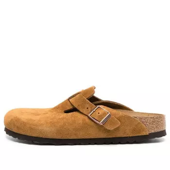 Тапочки boston soft footbed suede leather narrow fit sandals 'mink' Birkenstock, оранжевый