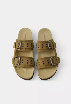 Тапочки Buckled Bershka, бежевые