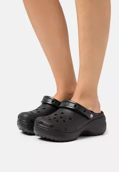 Тапочки Classic Platform Lined Crocs, черные