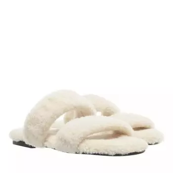 Тапочки flat slides Saint Laurent, бежевый