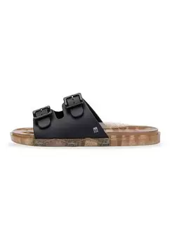 Тапочки Flat Wide Melissa, цвет black, gold coloured