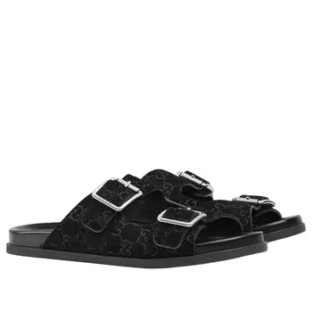 Тапочки gg suede slides Gucci, черный