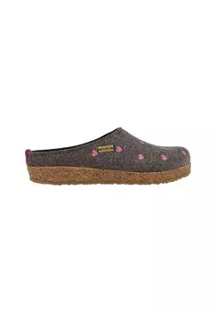 Тапочки Grizzly Cuoricini HAFLINGER, антарцитовый