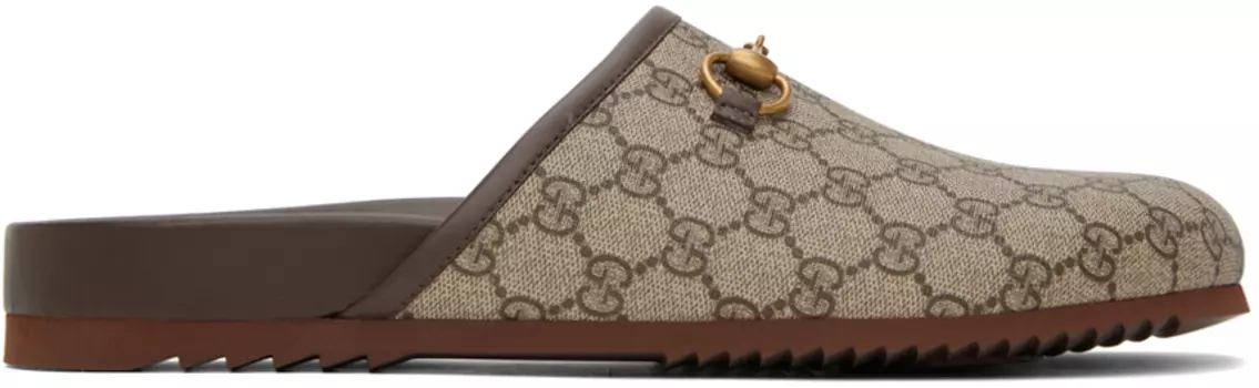 Тапочки Gucci Taupe GG Horsebit