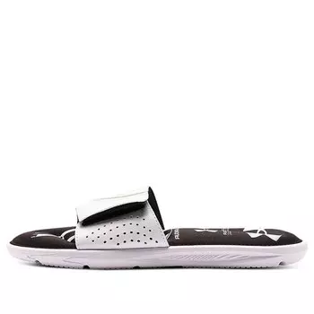 Тапочки ignite 6 graphic strap slide 'white' Under Armour, черный