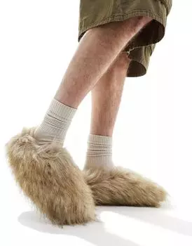 Тапочки из искусственного меха ASOS Extreme