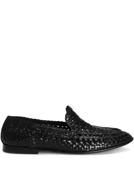 Тапочки кожаные Dolce & Gabbana, черный