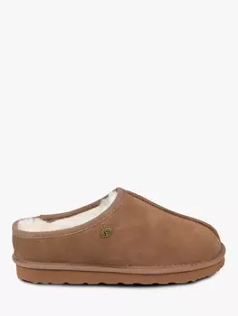 Тапочки мужские Louis Mule Just замшевые из овчины, каштановый