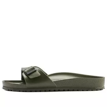 Тапочки madrid essentials eva narrow fit sandals 'olive green' Birkenstock, зеленый