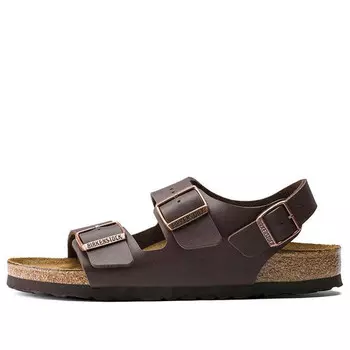 Тапочки milano birko-flor sandals 'dark brown' Birkenstock, коричневый