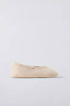 Тапочки-носки ZARA, экрю белый