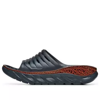 Тапочки ora recovery slide 'blue graphite persimmon orange' Hoka One One, синий