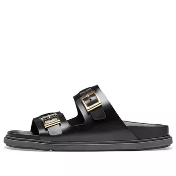 Тапочки st barths natural leather narrow fit 'black' Birkenstock, черный