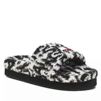 Тапочки Tommy Jeans Slipper, черно-белый
