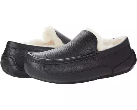 Тапочки UGG Ascot Leather, цвет Black Leather