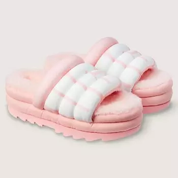 Тапочки UGG Maxi Logo, розовый/белый
