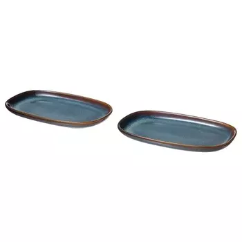 Набор тарелок Ikea Gladelig, 2 предмета, 20x13 см, синий