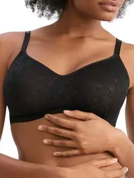 TC Fine Intimates Женский бесшовный кружевной бюстгальтер в форме U, цвет deep black