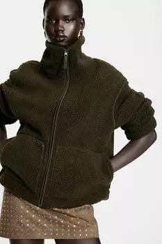 Тедди куртка H&M, хаки
