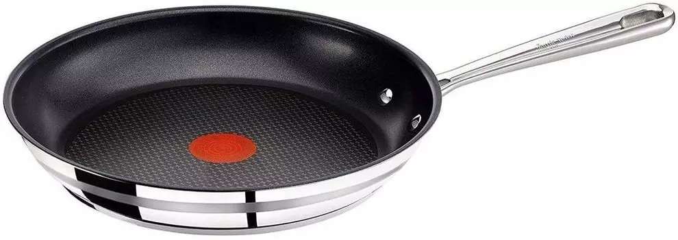 Tefal Frying Pan Jamie Oliver E85606 Сковорода 28см, Сковорода для всех типов плит + индукционная, нержавеющая сталь 18/10 (Сковорода, Набор сковород, Набор сковород, Вок)