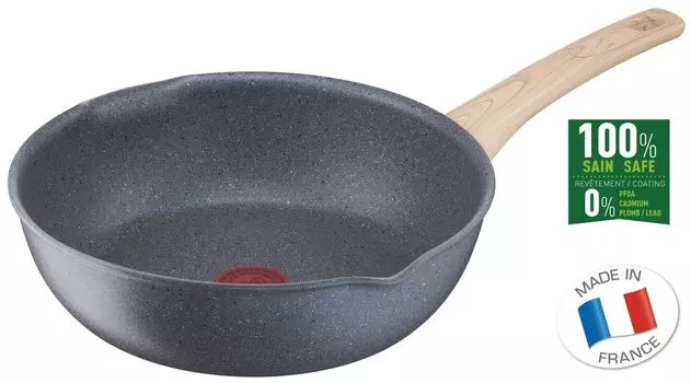 TEFAL G2667702 NATURAL FORCE Сковорода глубиной 26 см, Mineralia + антипригарное покрытие, все плиты, включая индукционные