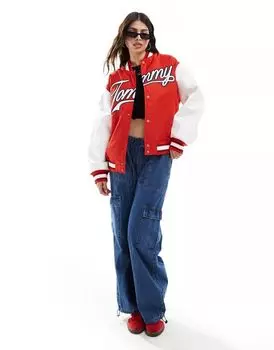Темно-малиновая куртка Tommy Jeans Letterman