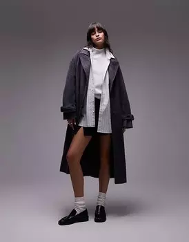 Темно-серое пальто Topshop