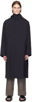 Темно-синее пальто с капюшоном Jil Sander