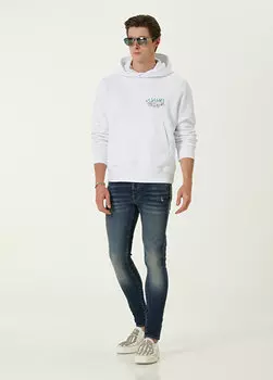 Темно-синие джинсовые брюки с потертостями Amiri
