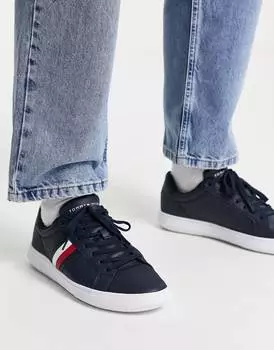 Темно-синие кожаные кроссовки Tommy Hilfiger
