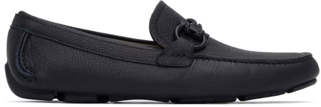 Темно-синие лоферы 4 спереди Ferragamo