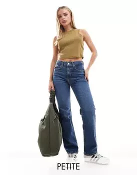 Темно-синие прямые джинсы Stradivarius Petite