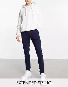 Темно-синие супероблегающие элегантные брюки ASOS DESIGN