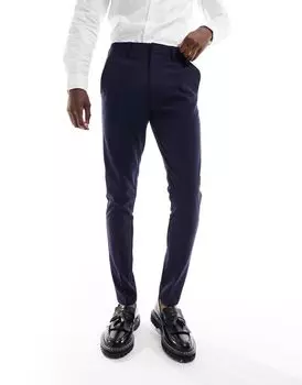 Темно-синие супероблегающие брюки ASOS DESIGN