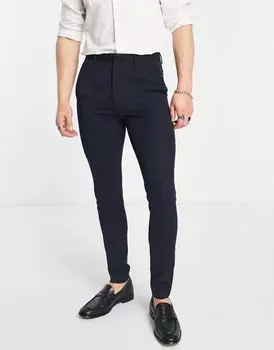 Темно-синие супероблегающие брюки ASOS DESIGN